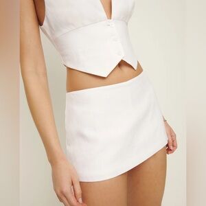 Reformation Mia Low Waist Limen Skort
